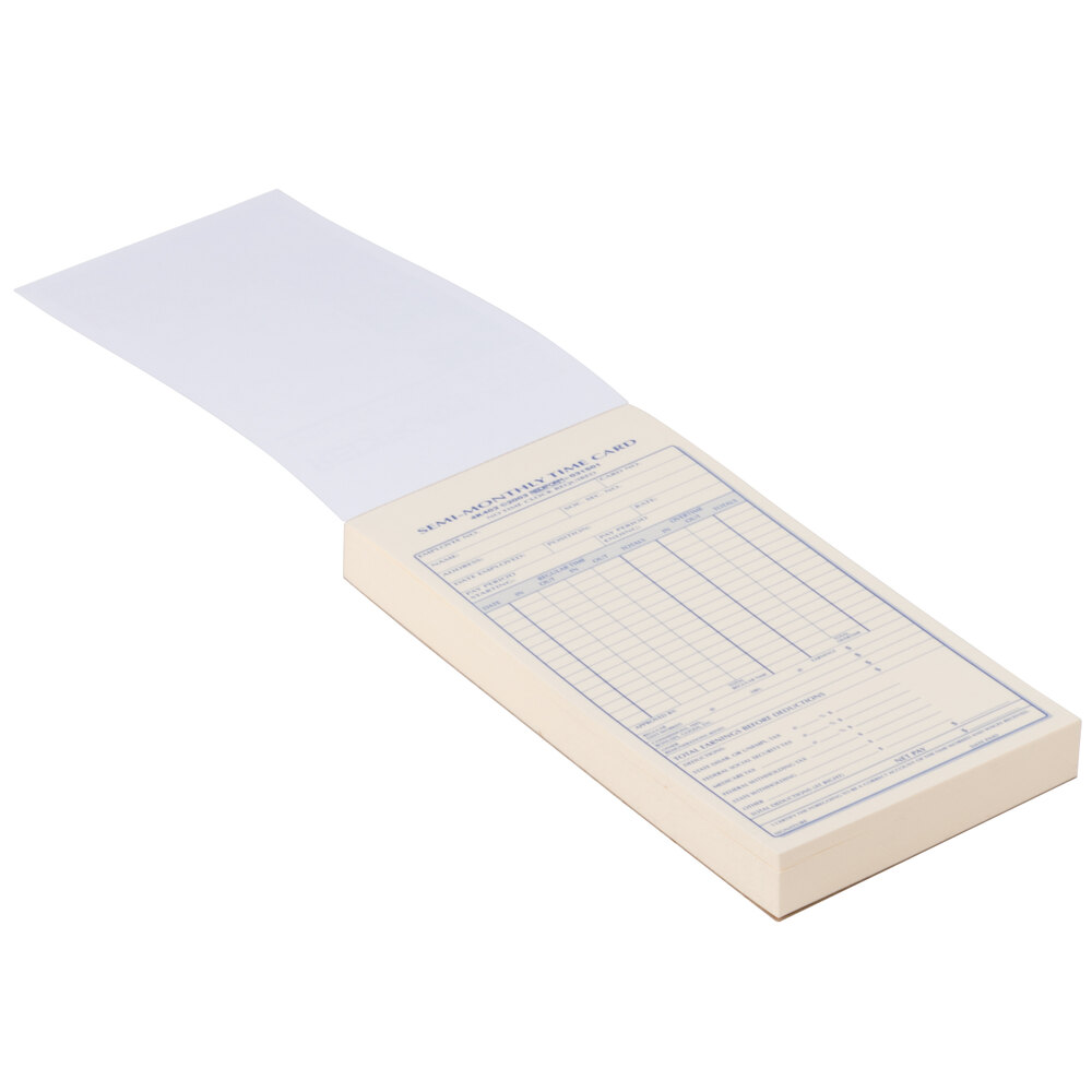 Rediform Office 4K402 SemiMonthly Employee Time Card Book 100 Sheets