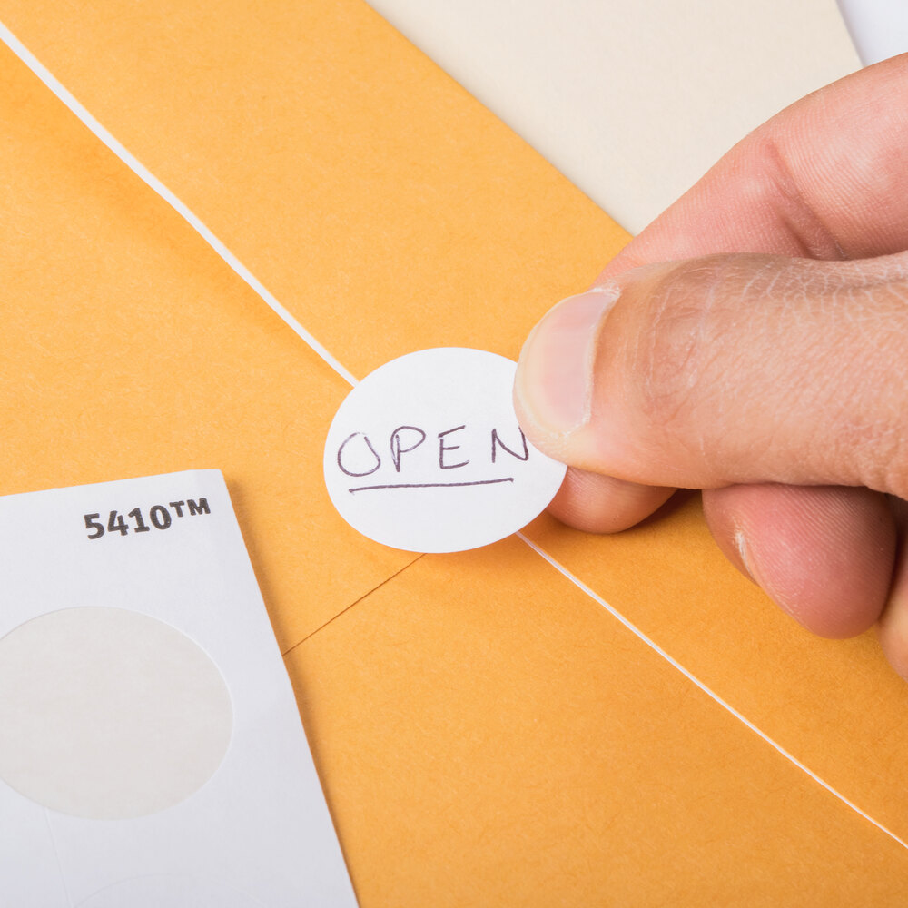 Avery 5410 1" White Round Removable WriteOn / Printable Labels 600/Pack