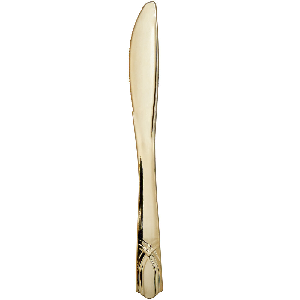 Gold Visions 7 1/2" Gold Look Heavy Weight Plastic Knife 25/Pack