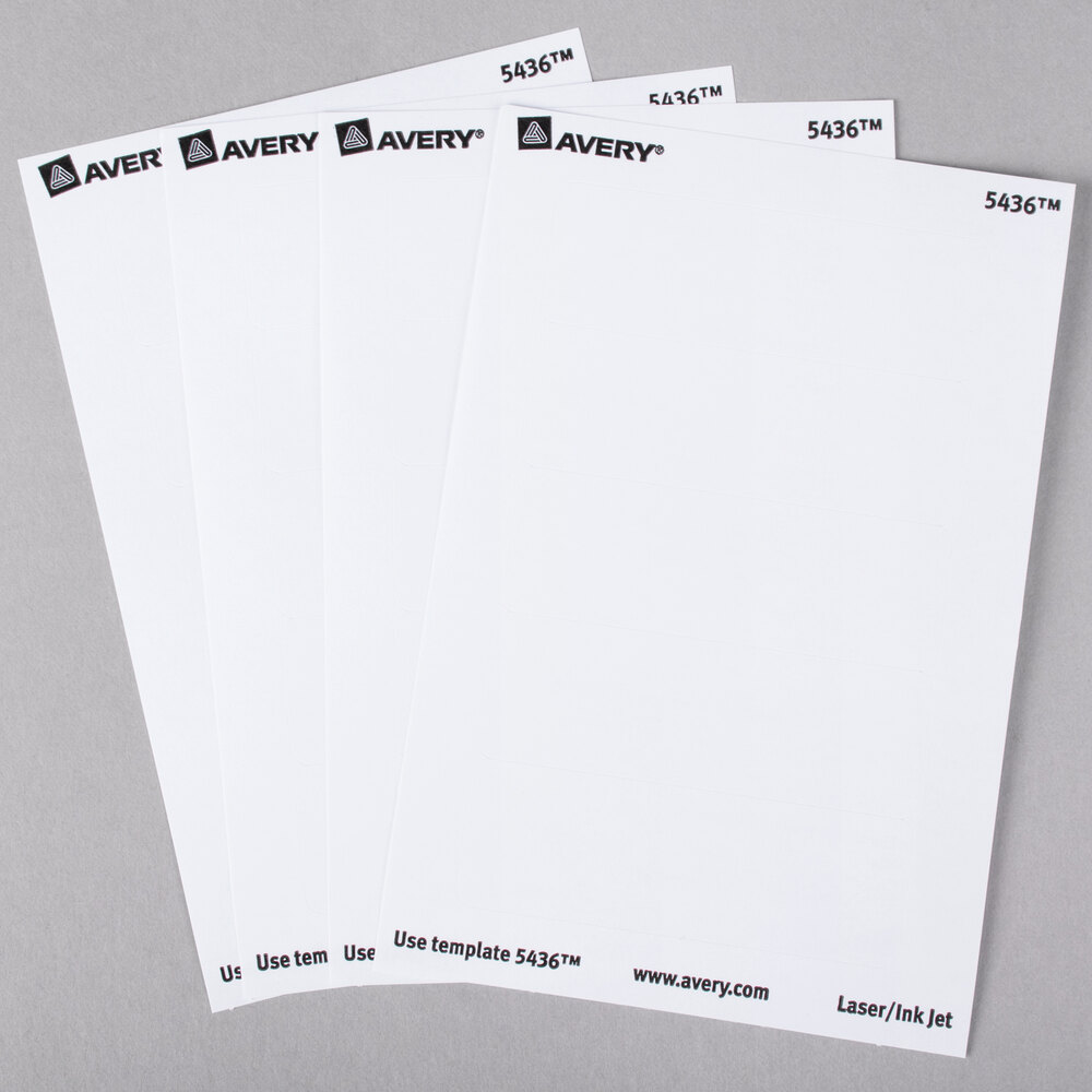 Avery 5436 1 X 3 White Rectangular Removable Write On Printable 