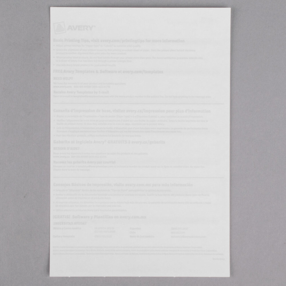 Avery 5200 11/16" x 3 7/16" White / Dark Blue Rectangular WriteOn