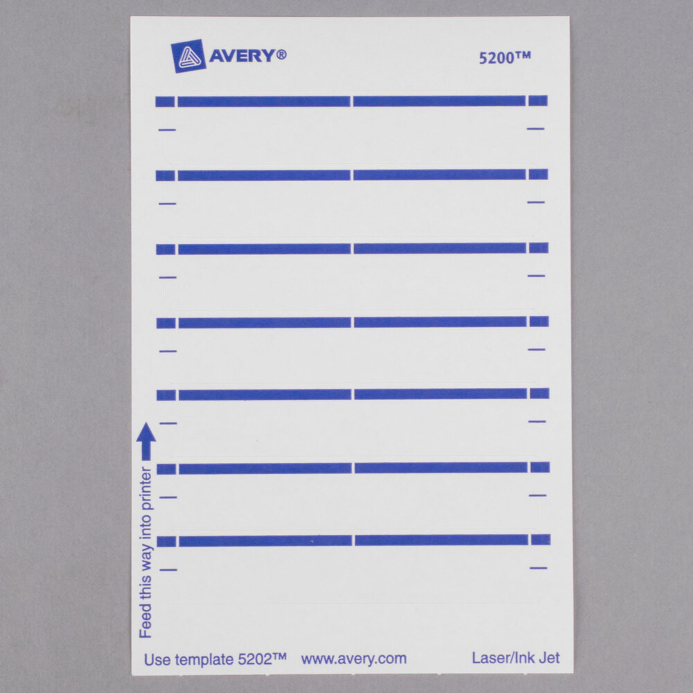 Avery 5200 11 16 X 3 7 16 White Dark Blue Rectangular Write On 