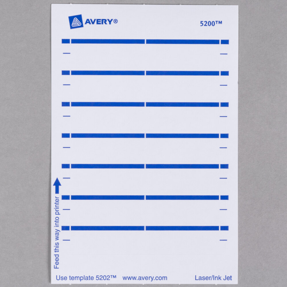 Avery 5202 11/16" x 3 7/16" White Rectangular WriteOn / Printable 1/3
