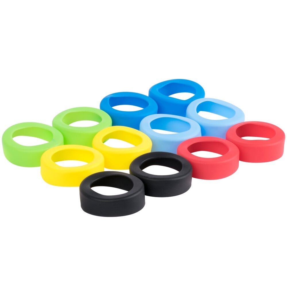 Tablecraft SB63A Assorted Silicone Widemouth Squeeze Bottle Bands (63mm ...