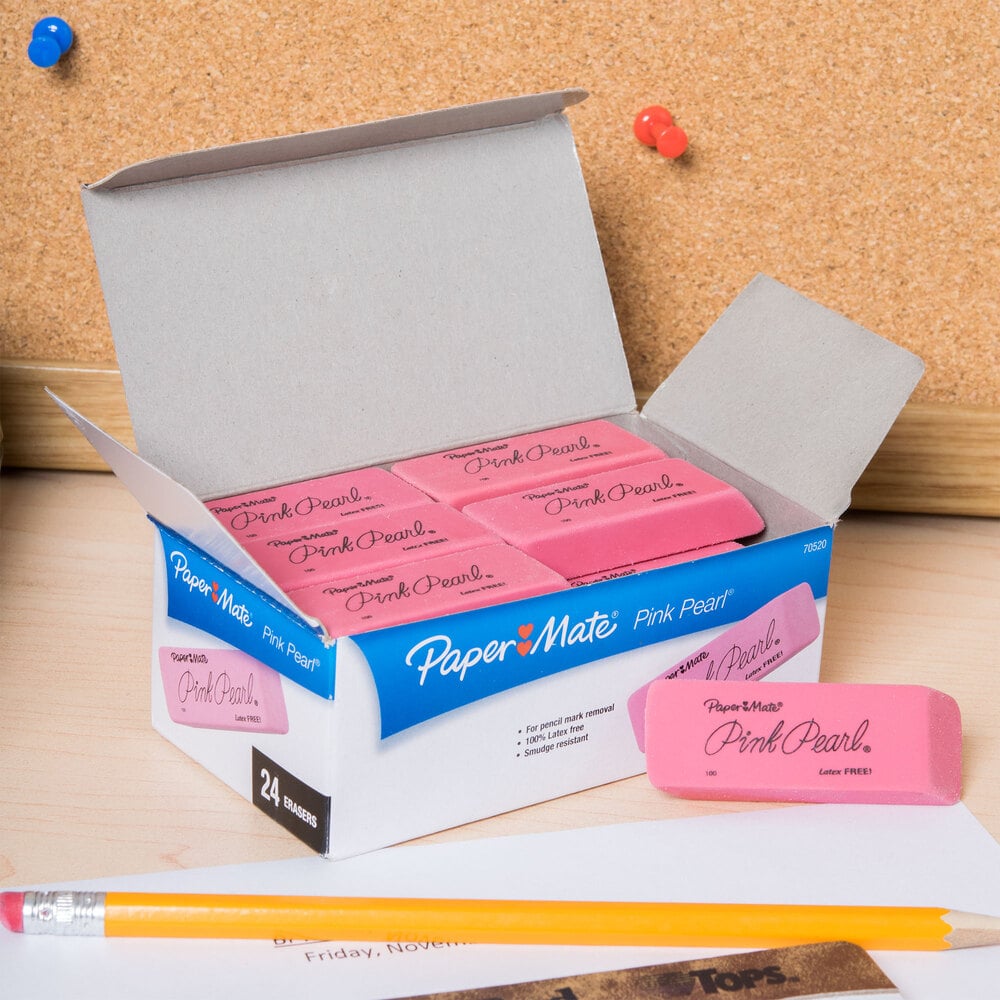 Paper Mate 70520 Medium Pink Pearl Eraser 24/Box