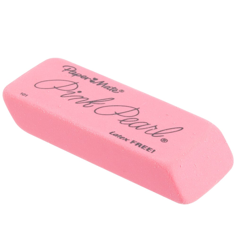 Paper Mate 70521 Large Pink Pearl Eraser - 12/Pack