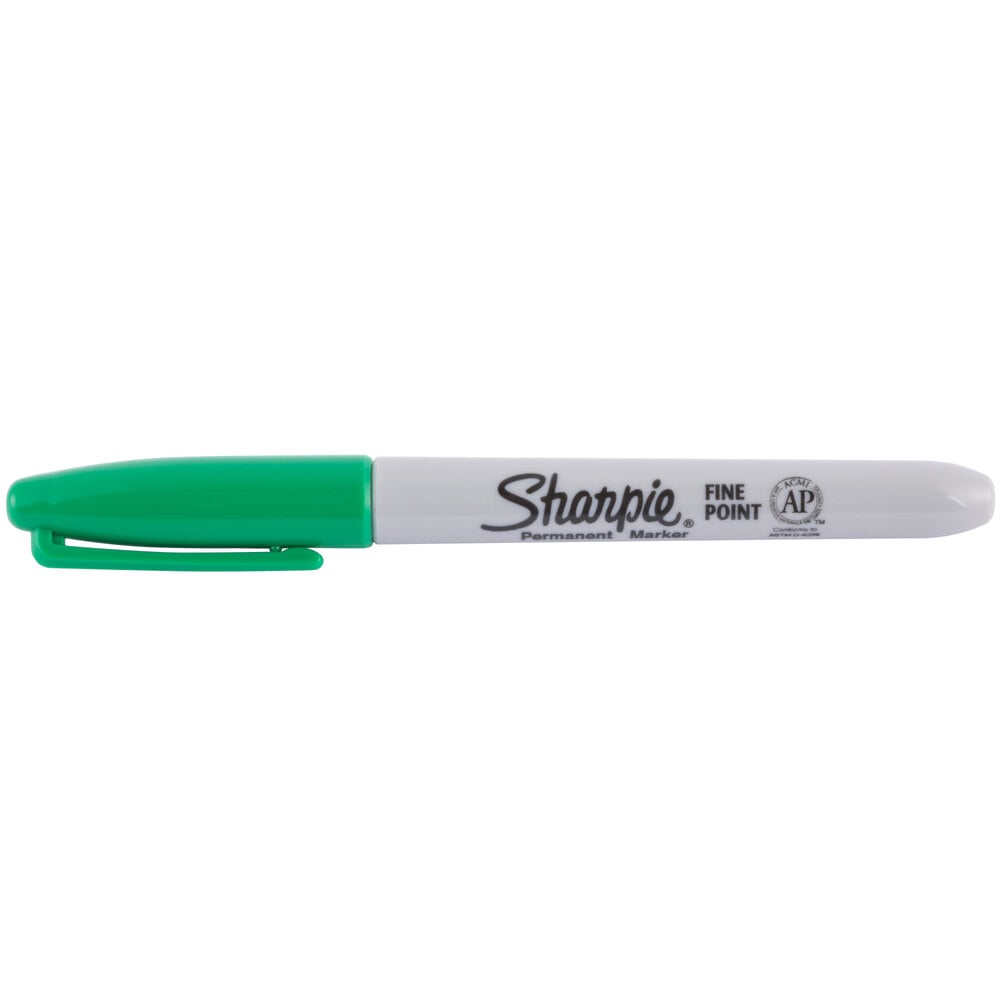 Sharpie 30004 Green Fine Point Permanent Marker 12/Box