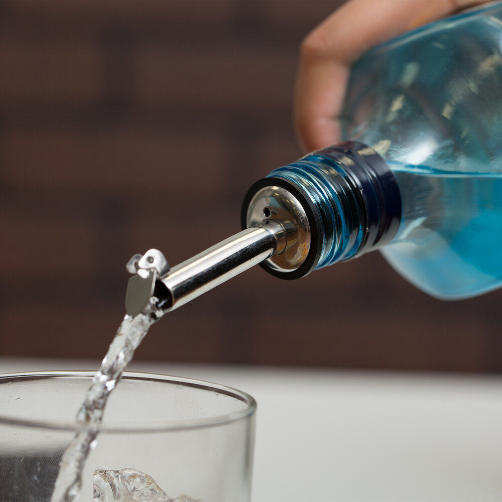 Choice Stainless Steel Liquor Pourer with Flip Cap 12/Pack
