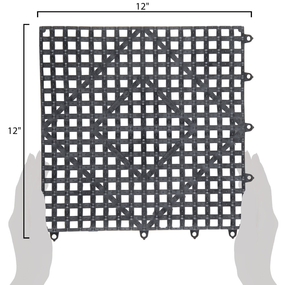 Choice 12" x 12" Black Interlocking Bar Mat