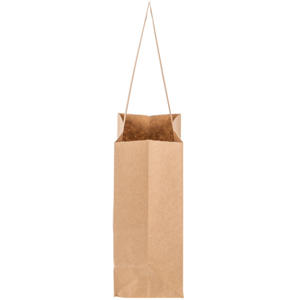 1/4 Peck "Freshman" Natural Brown Kraft Paper Produce Market Stand Bag
