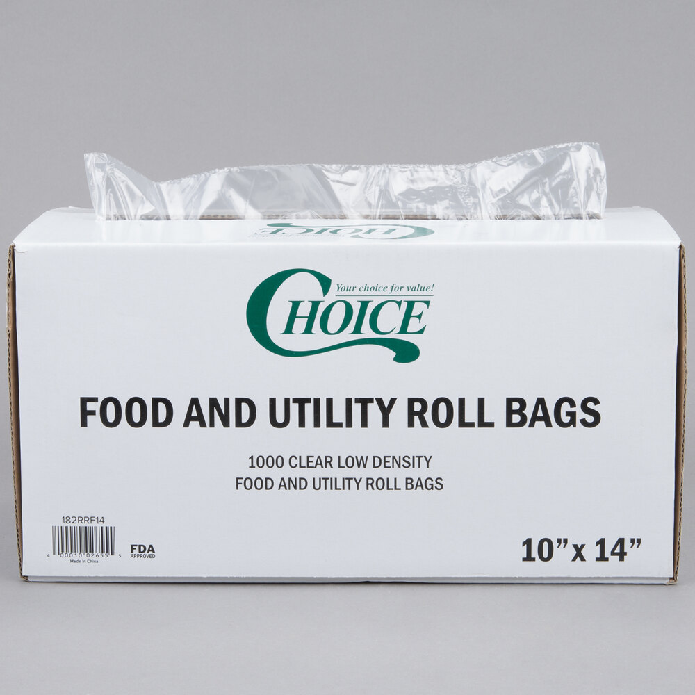 Choice 10" x 14" Plastic Food Bag On A Roll 1000/Case