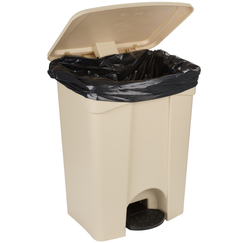 Continental 18BE 18 Gallon Beige Step On Rectangular Trash Can