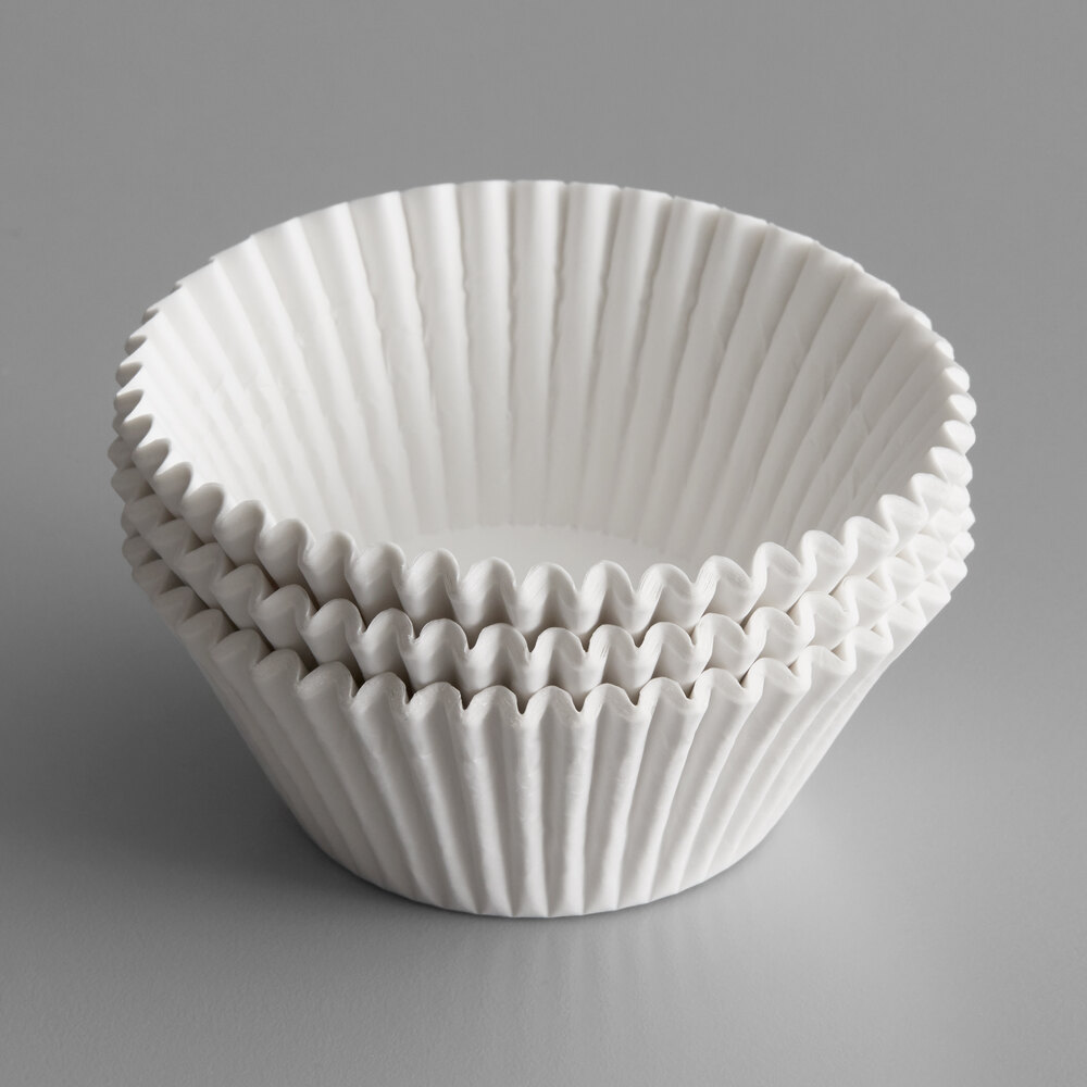 White Fluted Baking Cup 2 1/4" x 1 5/8" 10000/Case