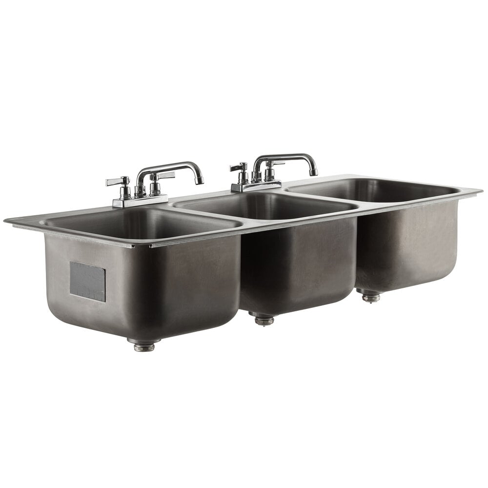 Advance Tabco DI-3-1410 3 Compartment Drop-In Sink - 16