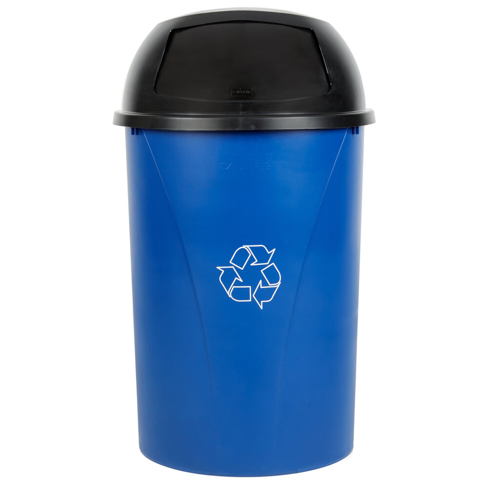 Carlisle Centurian 21 Gallon Blue Half Round Wallhugger Recycling Trash
