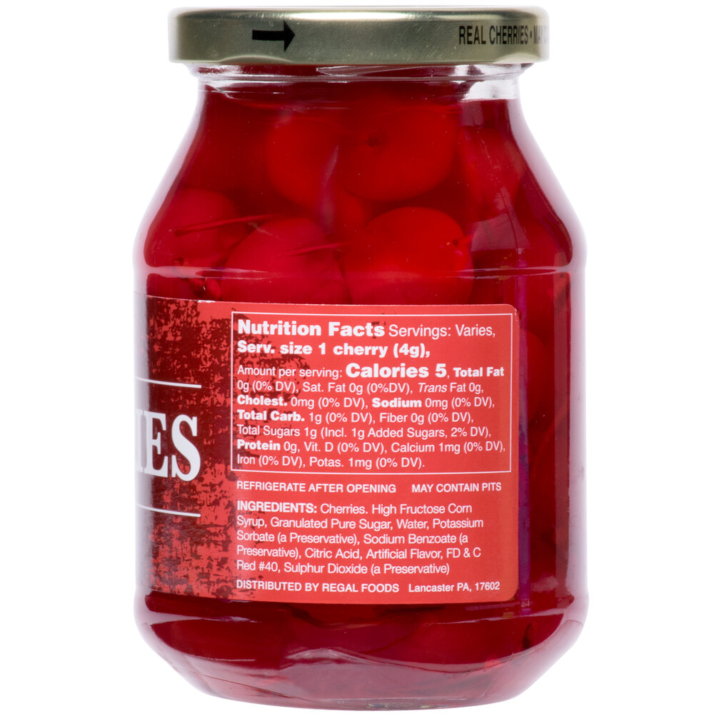 Regal 16 Oz. Red Maraschino Cherries With Stems