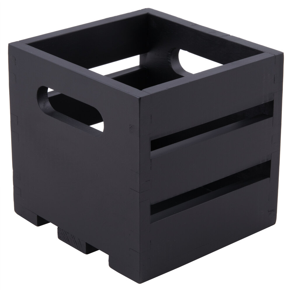 american-metalcraft-wtbl6-6-1-4-x-5-3-4-x-5-3-4-black-wood-crate