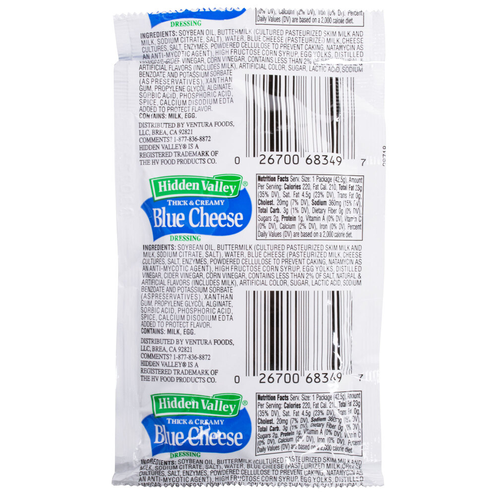 Hidden Valley 1.5 oz. Blue Cheese Dressing Packet 84/Case