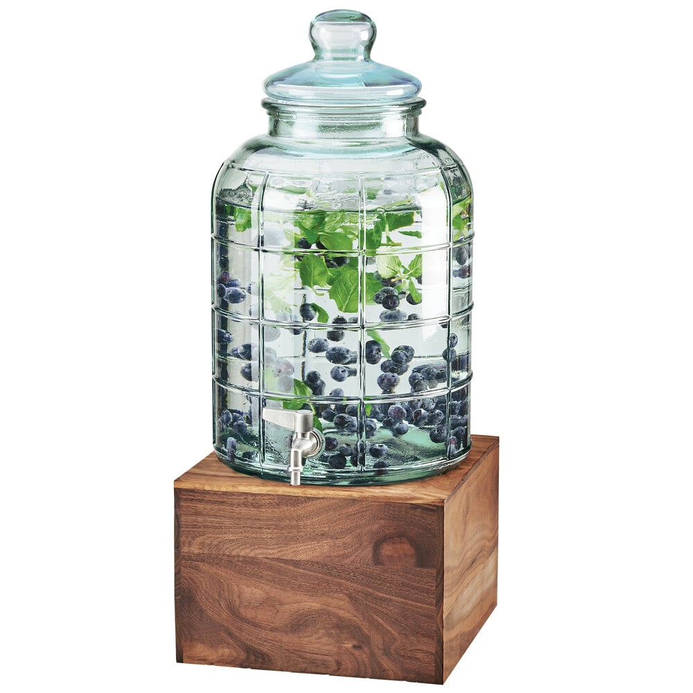 CalMil 3568278 MidCentury 2 Gallon Glass Beverage Dispenser with