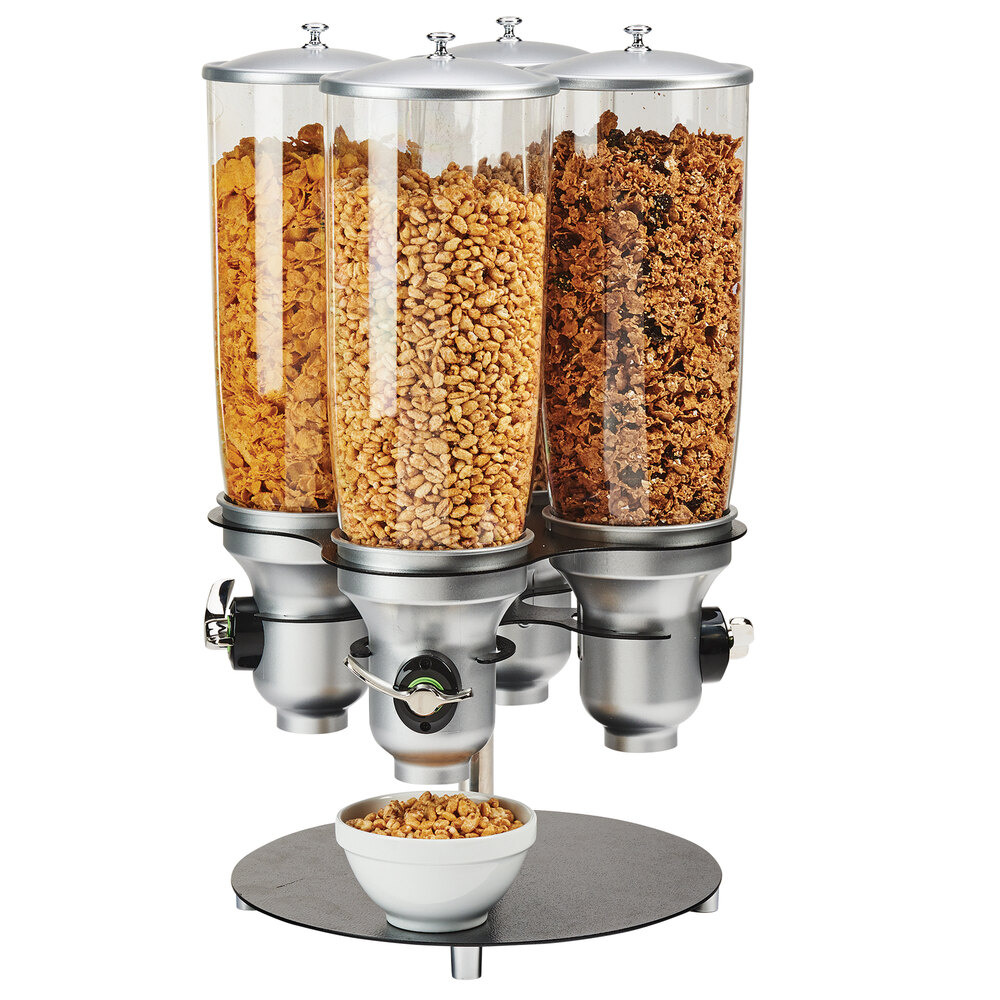 CalMil 3619413FF 5 Liter, 4 Canister Rotating Free Flow Cereal Dispenser