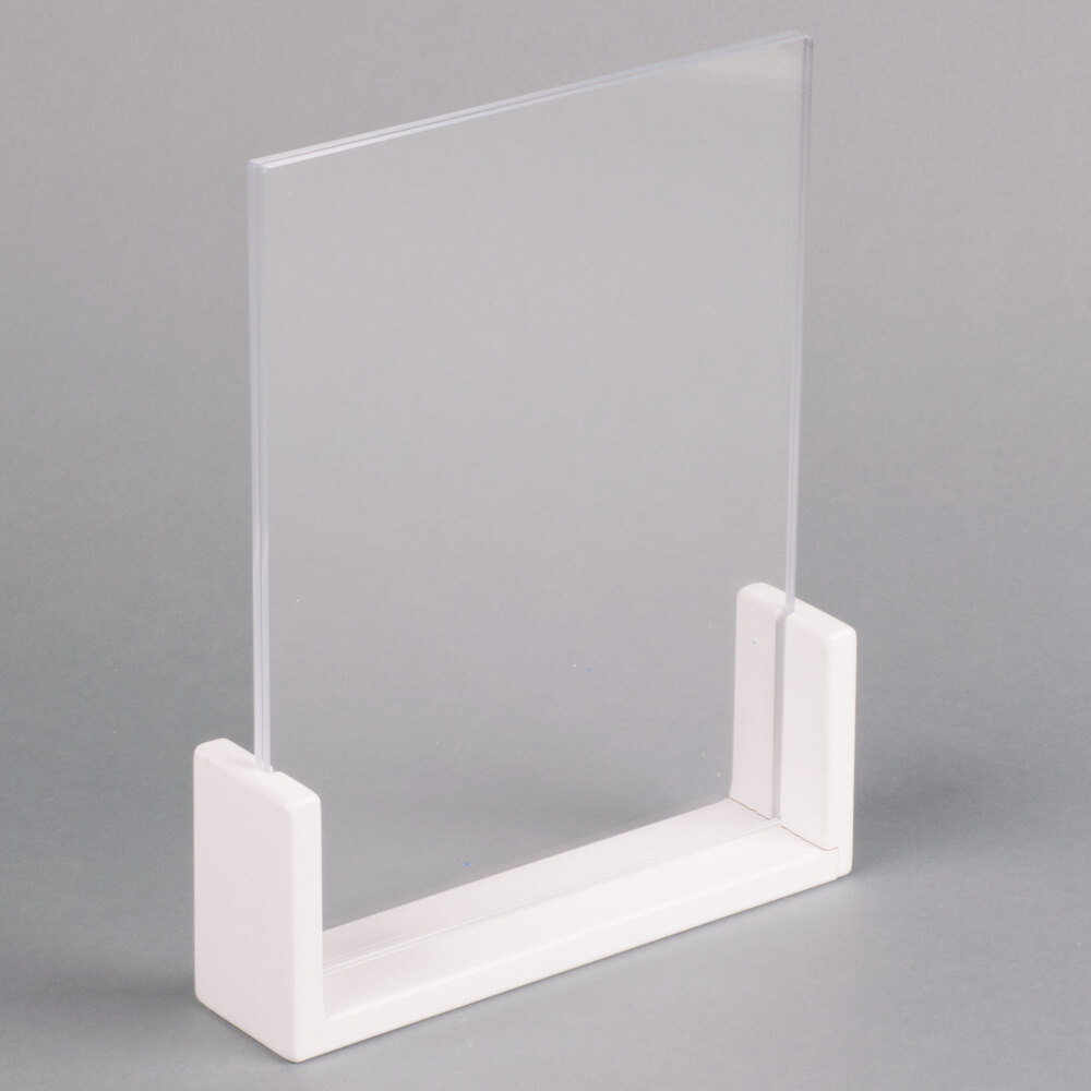 CalMil 151081115 White UFrame Tabletop Card Holder 9" x 1 1/2" x 12"