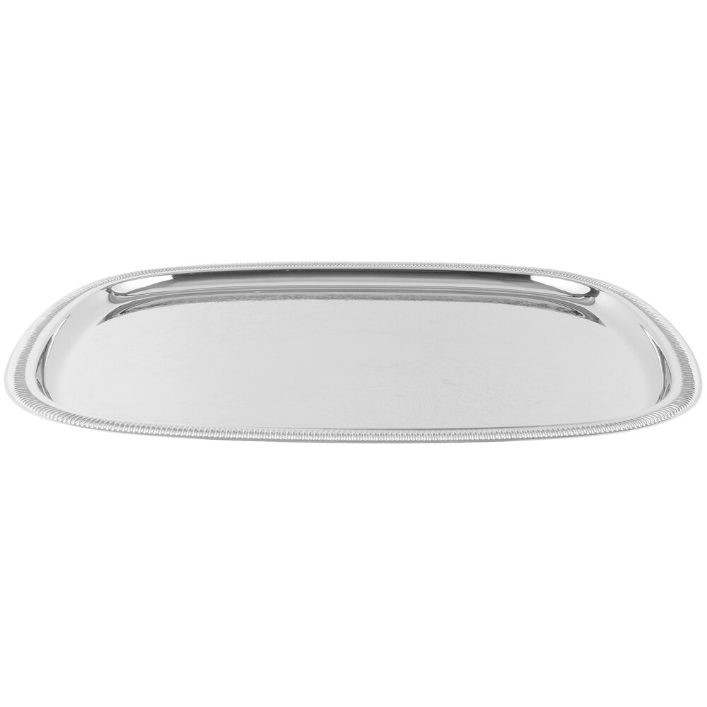 Vollrath 82121 Elegant Reflections Stainless Steel Oblong Serving Tray 24" x 19"