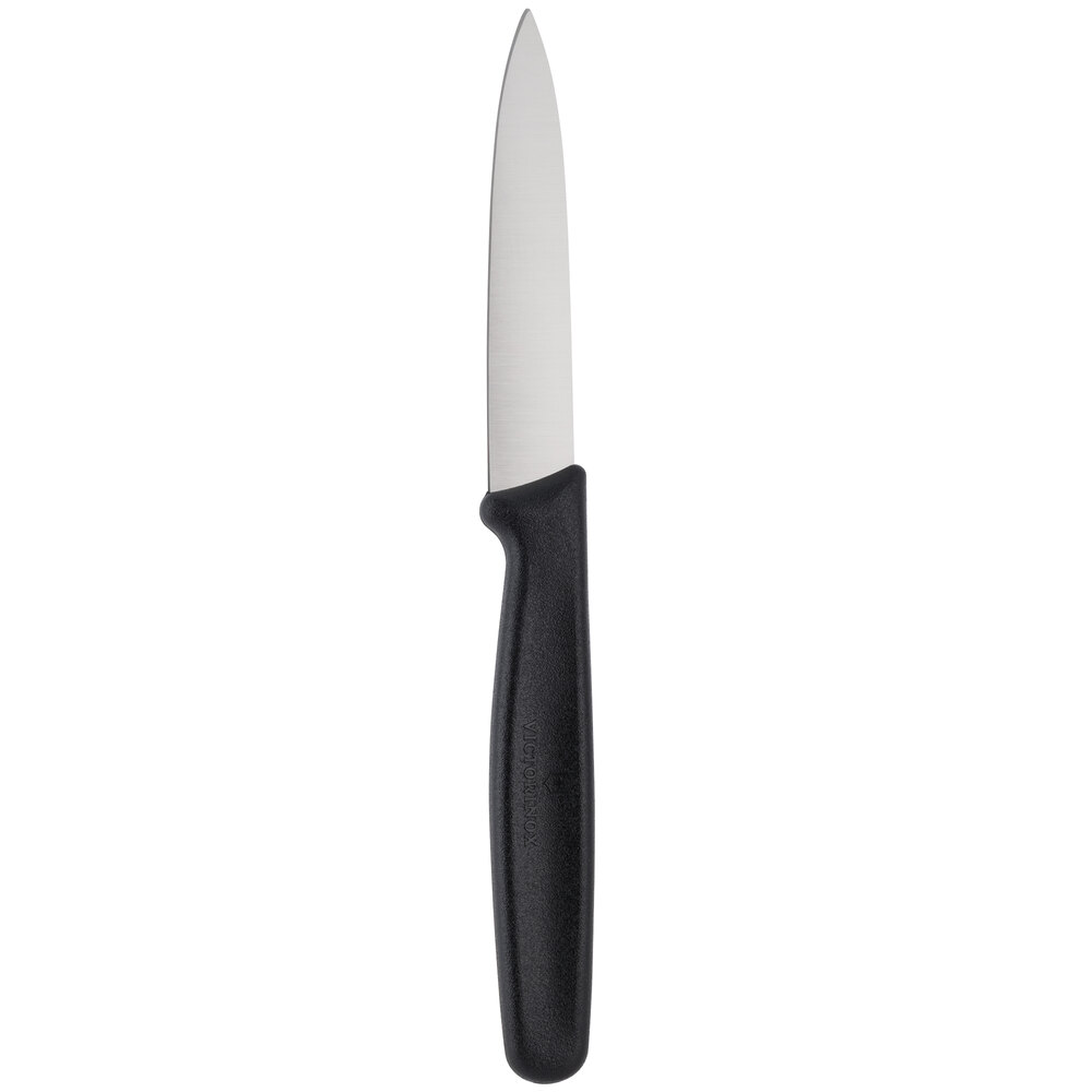 Victorinox 5.0603.SX1 3 1/4" Spear Point Paring Knife with Small Black