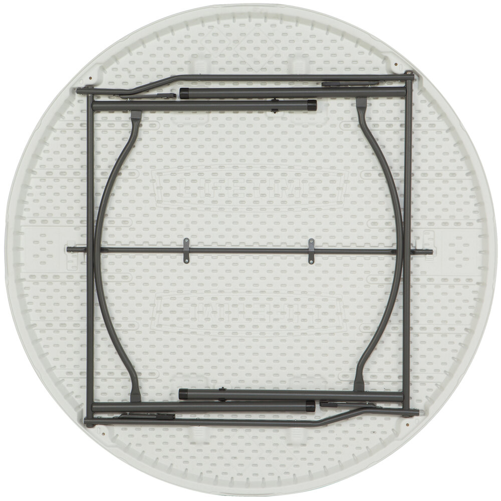 Lifetime Round Folding Table, 60" Plastic, Almond 4/Pack 480435