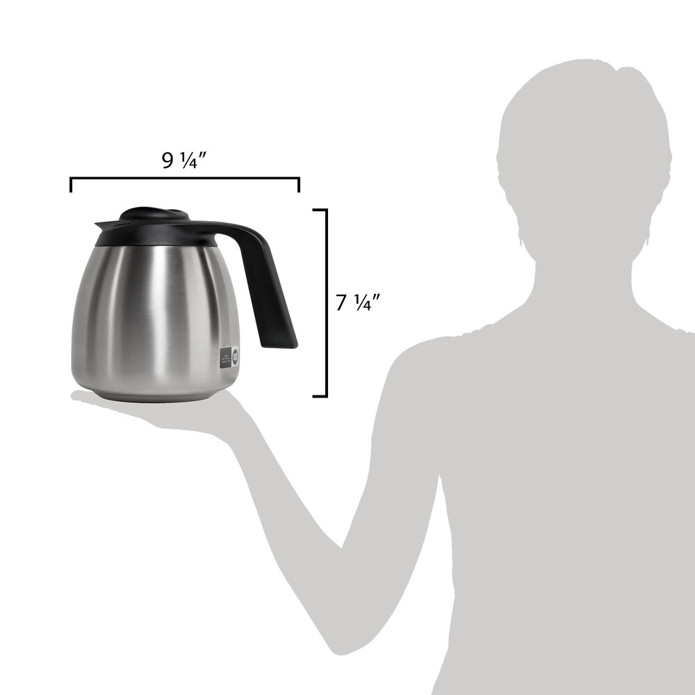 Bunn 51746.0001 64 oz. Stainless Steel Economy Thermal Carafe Black Top
