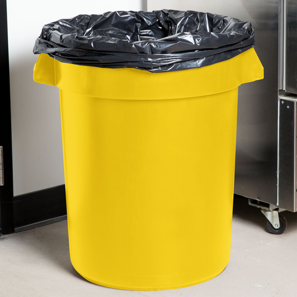 32 Gallon Yellow Trash Can 