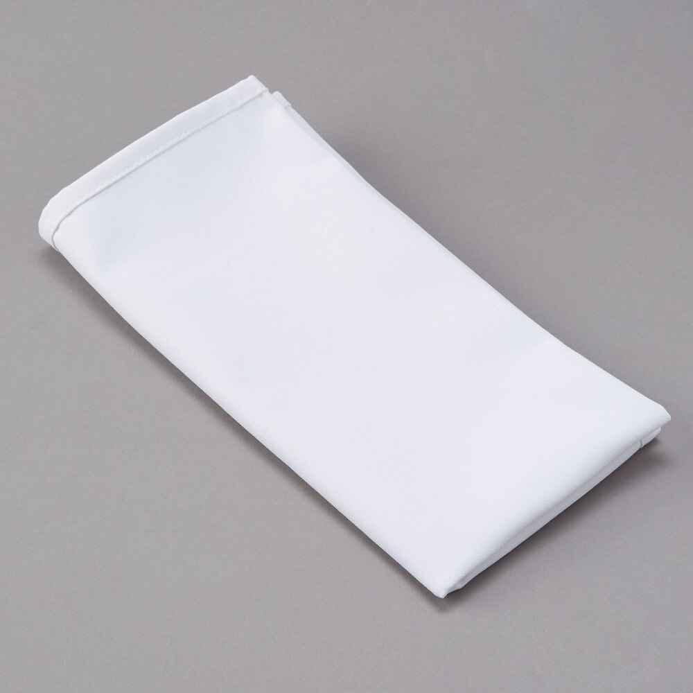White Cloth Napkins 12 Pack - 20x20 Inch Polyester Dinner Napkins For Parties & Holidays