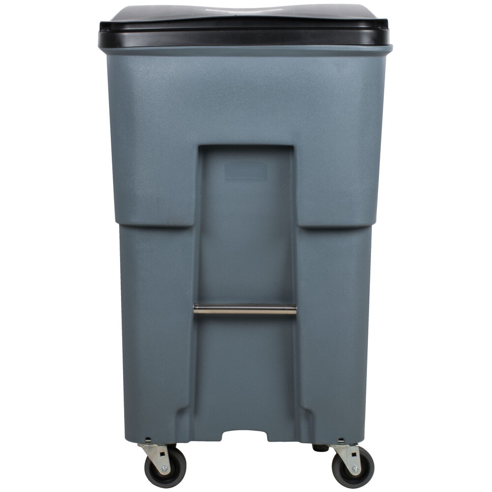 Rubbermaid 1971994 Brute 95 Gallon Gray Standard Rollout Container with ...