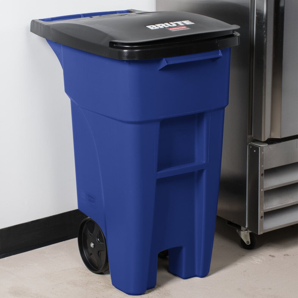 rubbermaid-1971943-brute-32-gallon-blue-wheeled-rectangular-trash-can