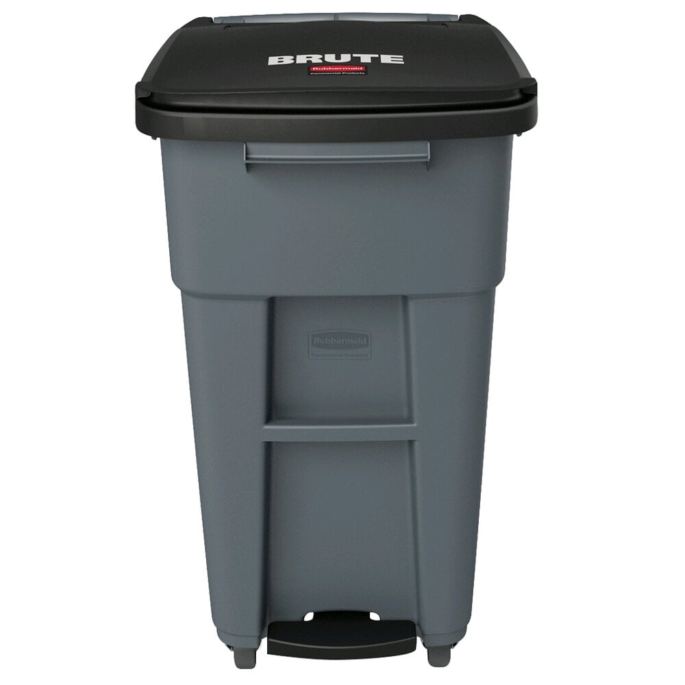 Rubbermaid 1971950 Brute 32 Gallon Gray Step-On Rollout Container with ...