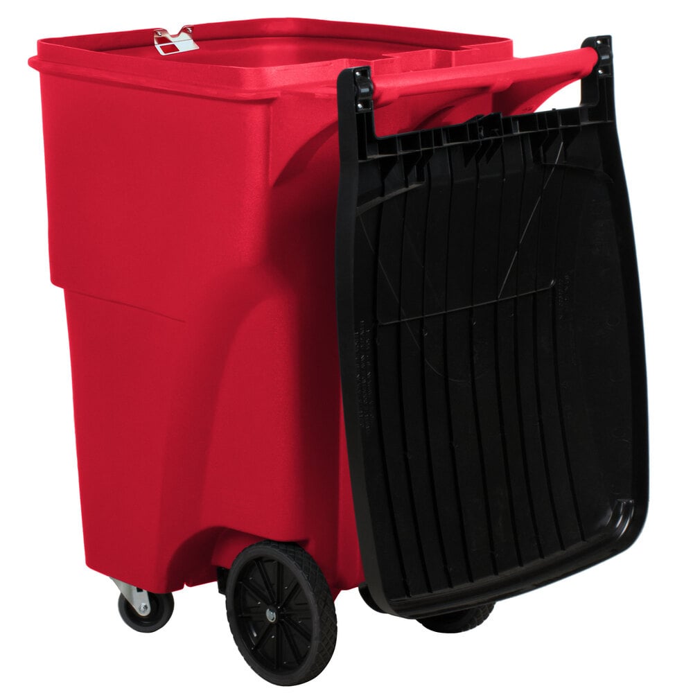 Rubbermaid 1972000 Brute 95 Gallon Red Wheeled Rectangular Trash Can