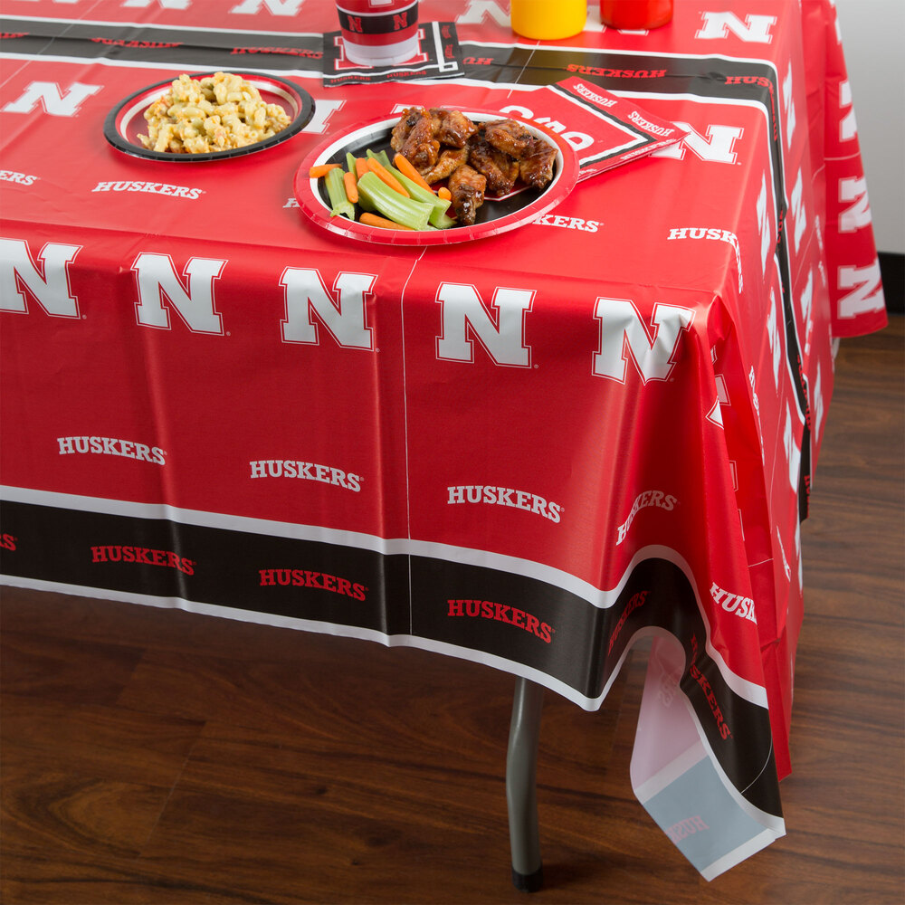 Creative Converting 729853 54" x 108" University of Nebraska Plastic