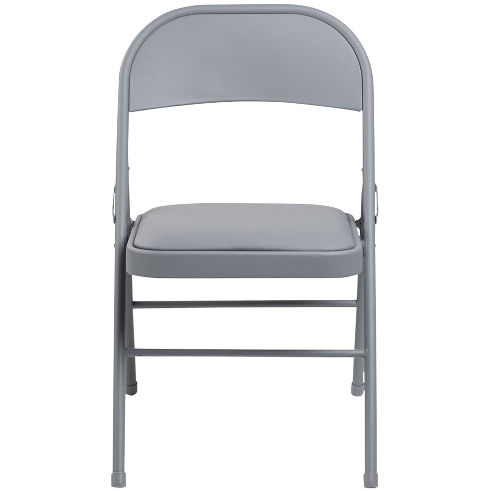 Alera ALEFCPC5G Light Gray Folding Chair with Light Gray Padded Vinyl Seat 4/Case