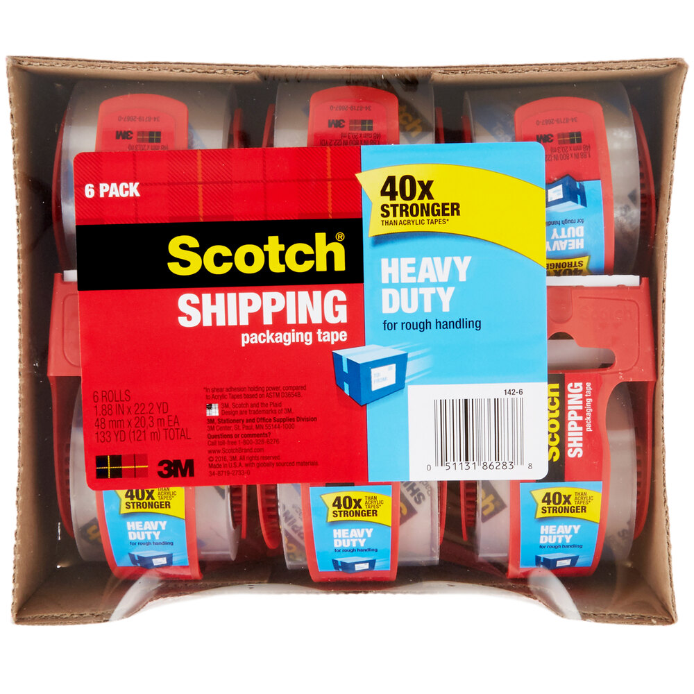 3M 1426 Scotch® 2" x 22 Yards HeavyDuty Packaging Tape with Dispenser