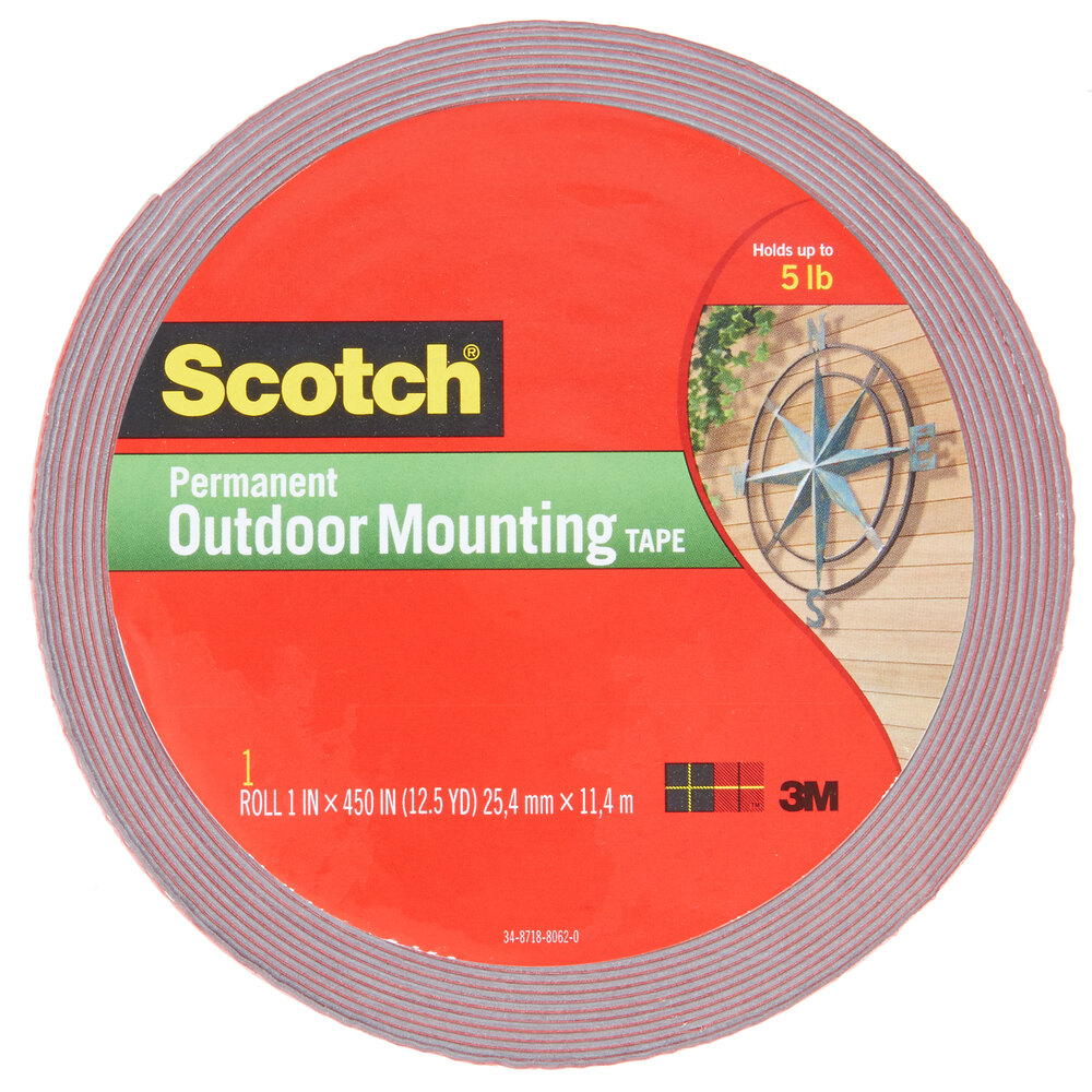 3M 4011LONG Scotch® 1" x 450" Black Outdoor Mounting Tape