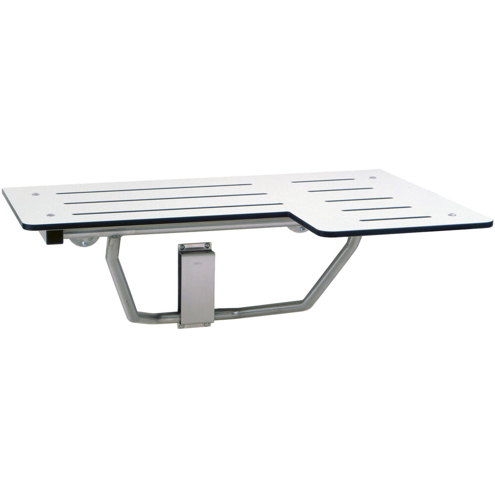 Bobrick B5181 White Reversible Phenolic Folding Shower Seat