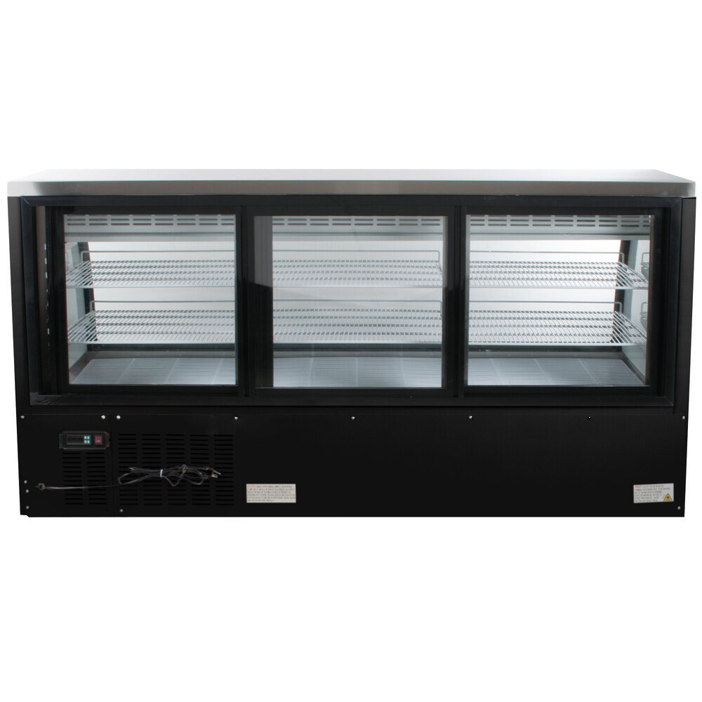 Avantco DLC82-HC-B 82" Black Curved Glass Refrigerated Deli Case