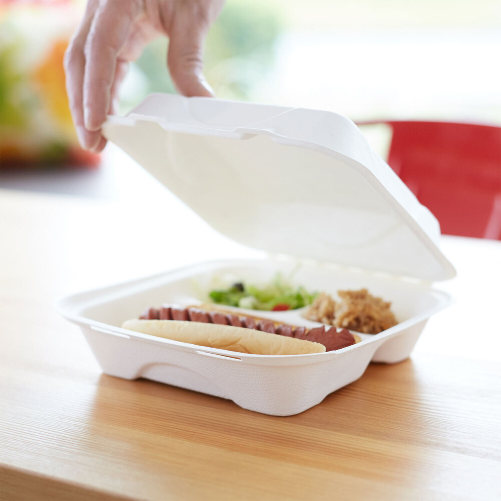 Eco Products EPHC83 8" x 8" x 3" White Compostable