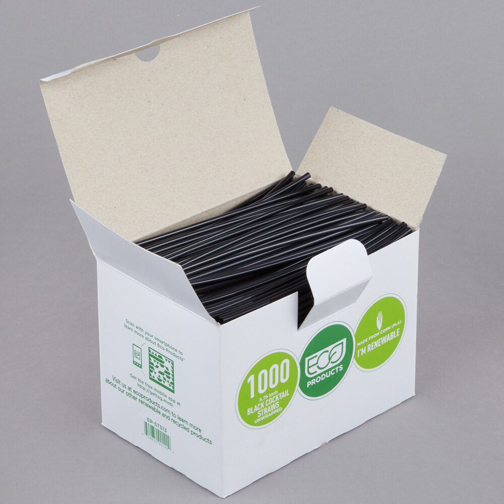 Eco Products EPST513 5 3/4" Black Unwrapped Compostable Plastic