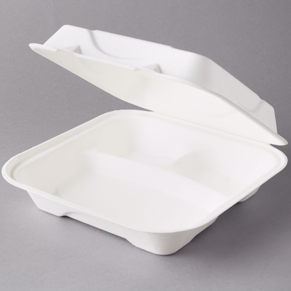 Eco Products EPHC93 9" x 9" x 3" White Compostable