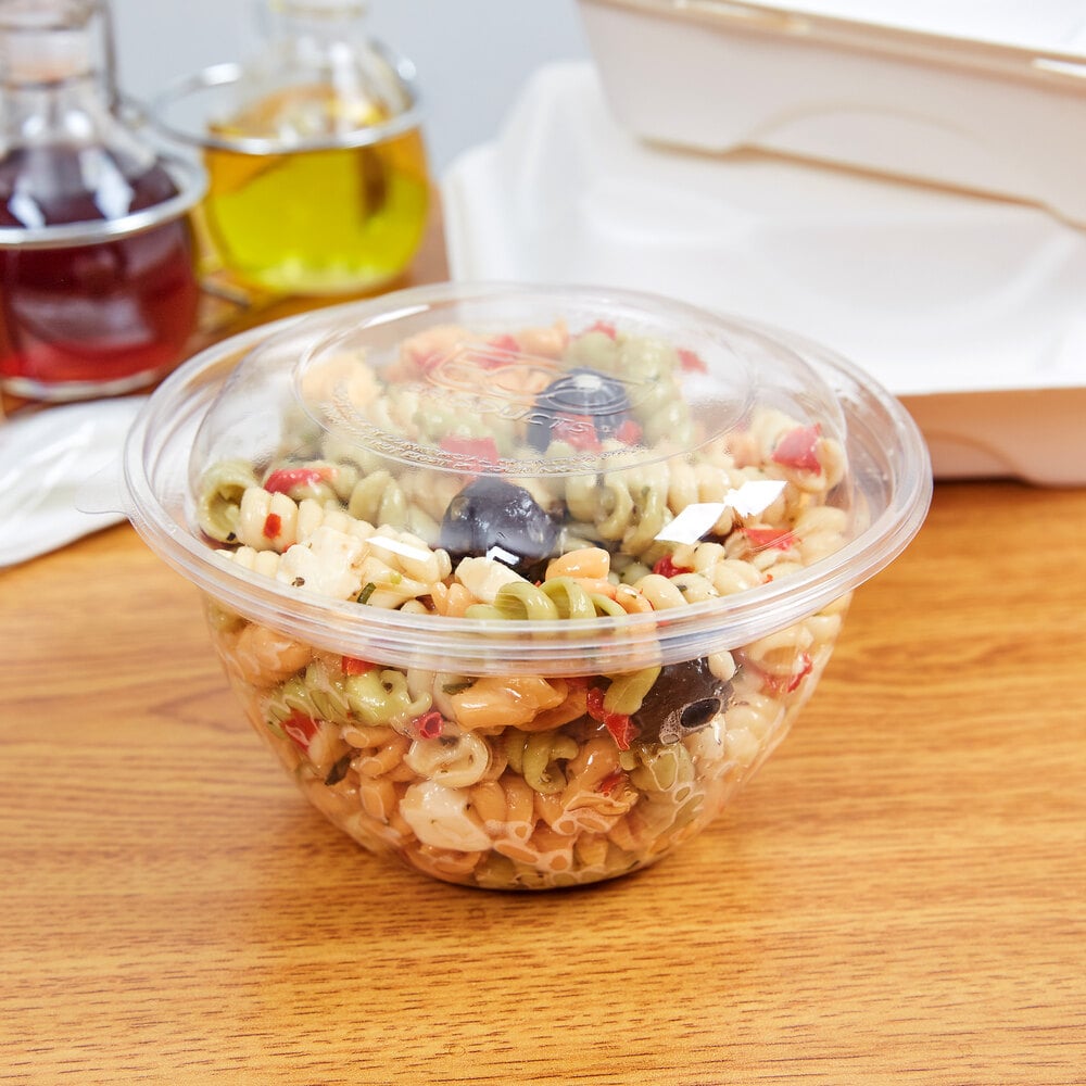 Eco Products EPSB18 18 oz. Clear Compostable Plastic Salad Bowl with