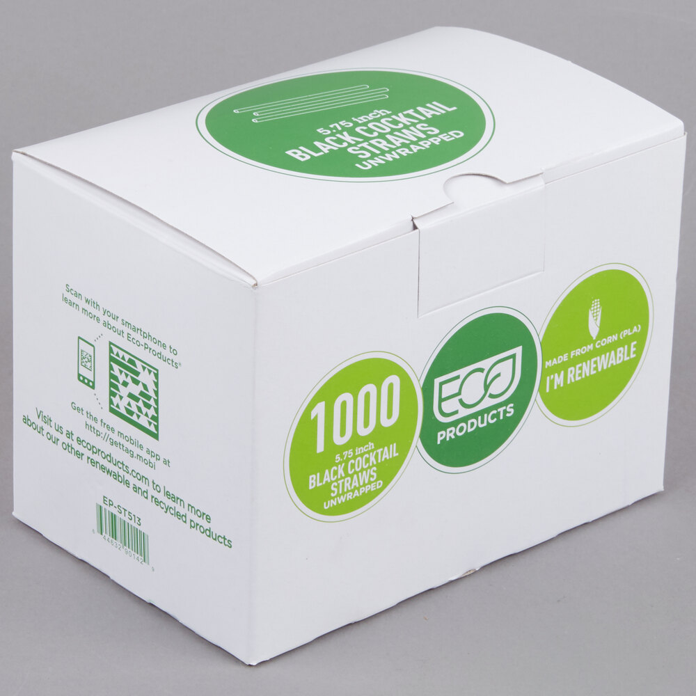 Eco Products EPST513 5 3/4" Black Unwrapped Compostable Plastic