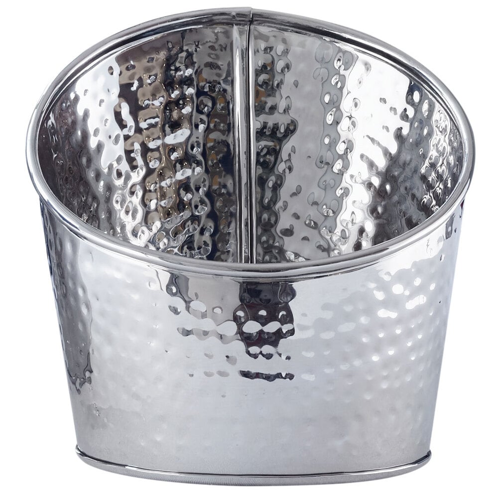 American Metalcraft Hmsr Hammered Stainless Steel Angled Beverage Tub