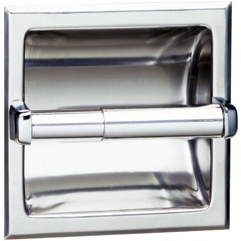 Bobrick B667 Recessed Toilet Tissue Dispenser with Bright Polished Finish
