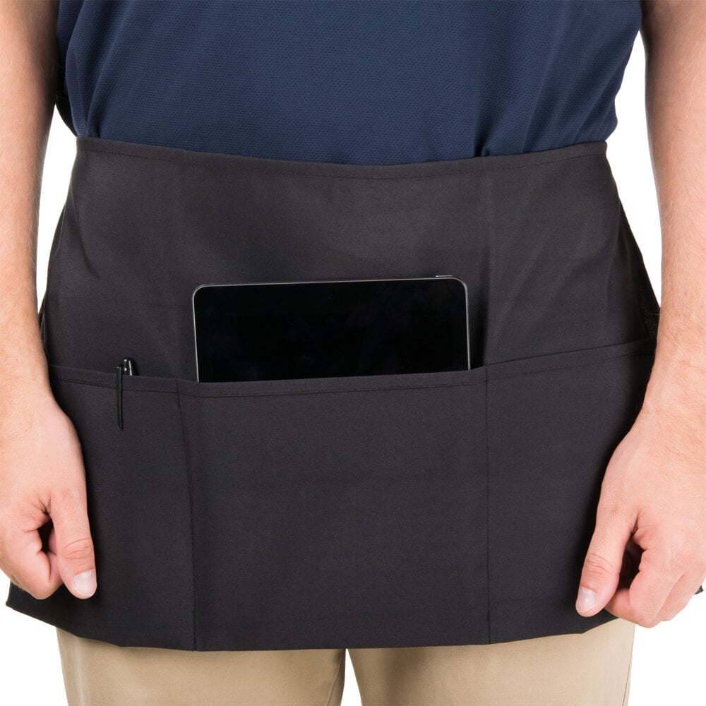 Chef Revival 605ps Bk Customizable Black 3 Pocket Waist Apron 12l X 24w 5180