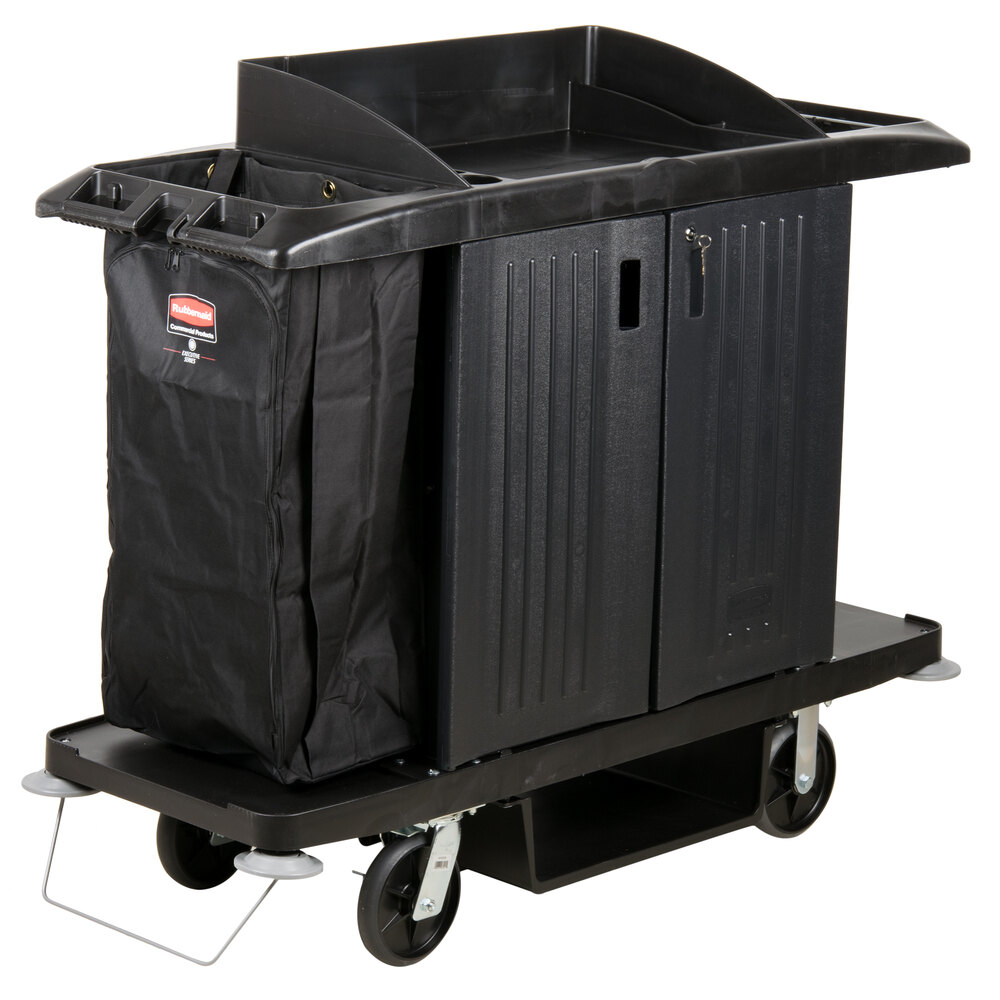 Rubbermaid FG619100BLA Full Size Housekeeping Cart with Doors